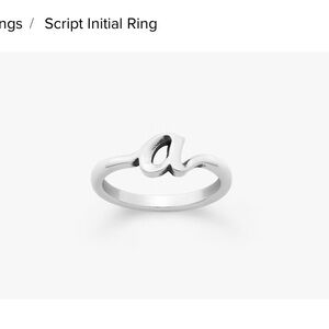 James Avery script initial “A” ring
